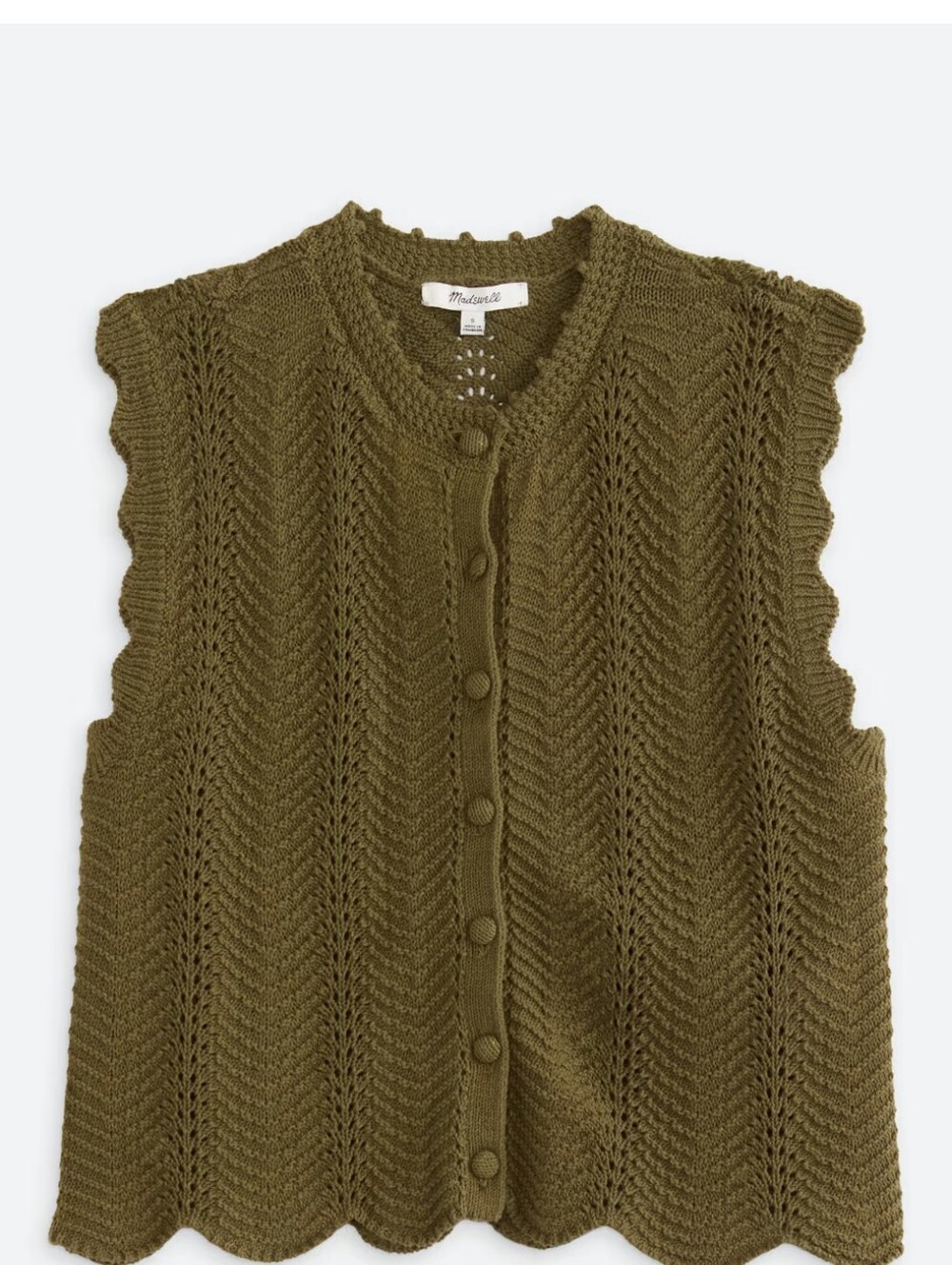 Madewell Wavy-Knit Button-Front Shell Top - Picture 1 of 5